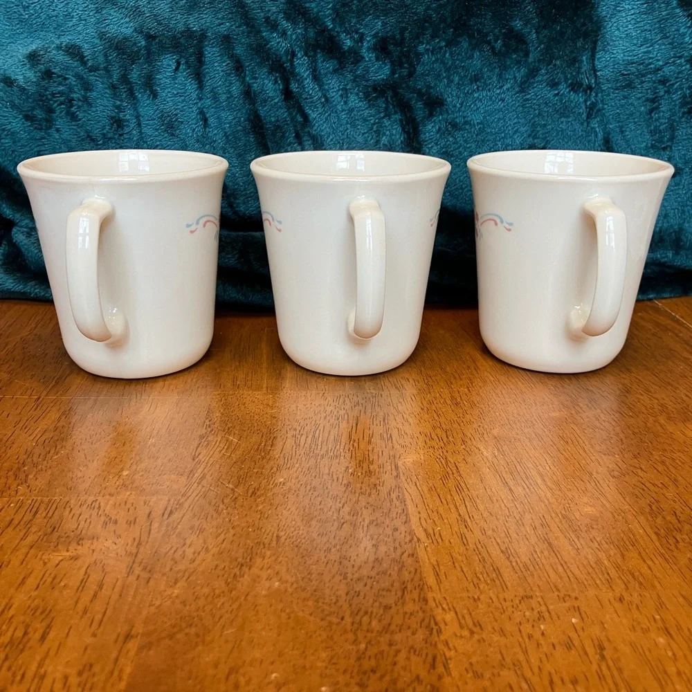 Vintage‎ Corning Corelle Floral Rose English Breakfast Coffee Mug Cup set of 3